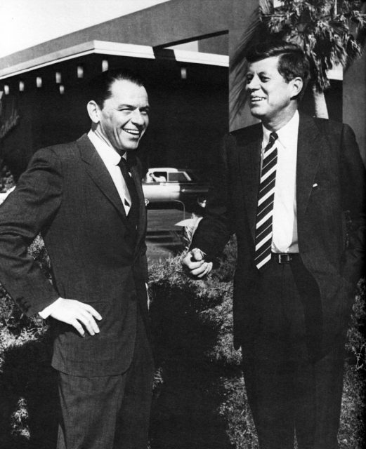 Frank Sinatra and John F. Kennedy standing beside each other