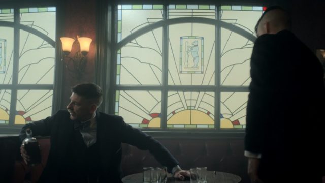 Garrison Tavern stained glass (Photo Credit: BBC Studios screengrab)