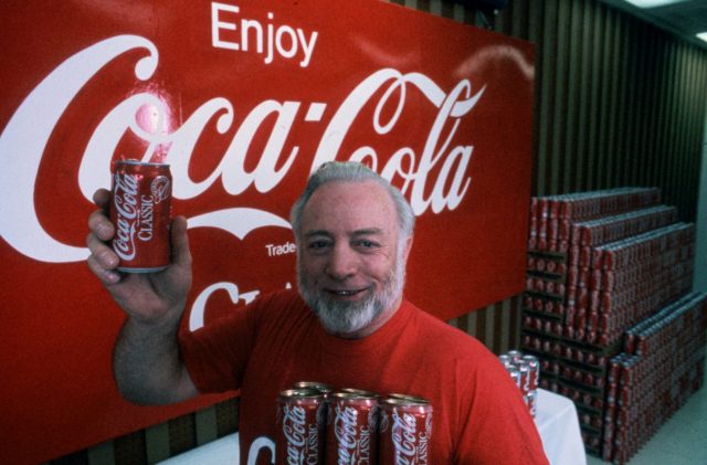 Gay Mullins holding a can of classic coke 