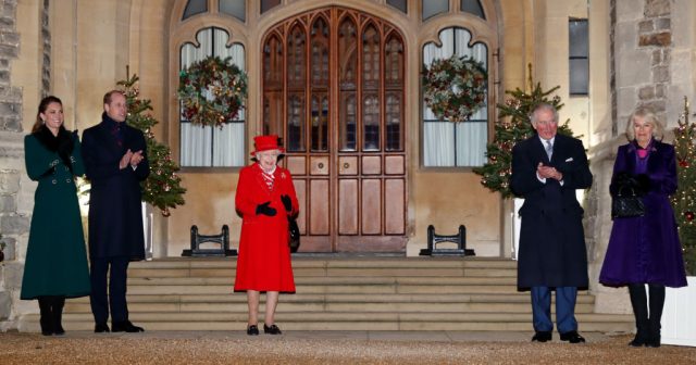 Catherine, Duchess of Cambridge, Prince William, Duke of Cambridge, Queen Elizabeth II, Prince Charles, Prince of Wales and Camilla, Duchess of Cornwall attend an event to thank local volunteers and key workers from organisations and charities in Berkshire (Photo Credit: Max Mumby/Indigo – Pool/Getty Images)