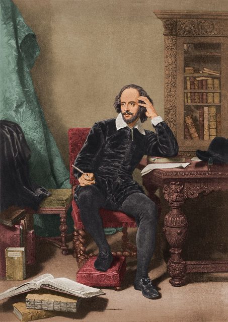 English dramatist and poet William Shakespeare (1564 – 1616) ponders his next work. (Photo Credit: Stock Montage/Getty Images)