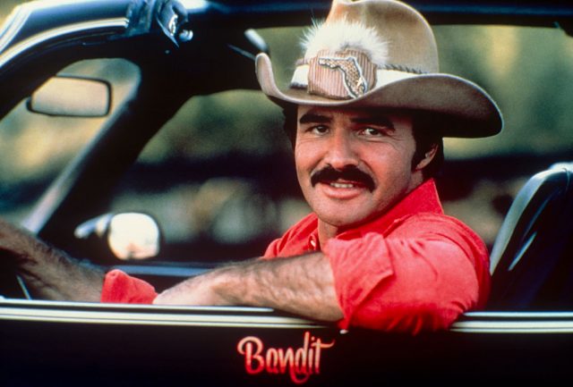 Burt Reynolds in the car from Smokey and the Bandit