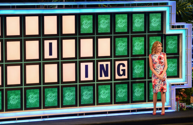 Vanna White in front of the game show stage