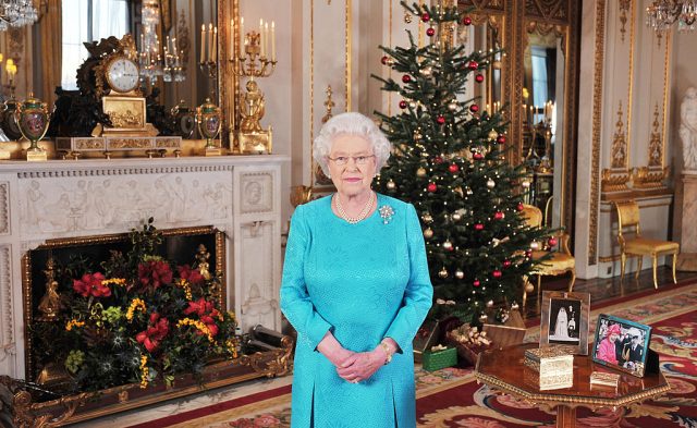Queen Elizabeth II is pictured prior to the recording of her Christmas Day broadcast to the Commonwealth, in the White Drawing Room at Buckingham Palace on December 10, 2009 in London, England. (Photo Credit: John Stillwell/WPA Pool/Getty Images)