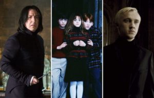 Severus Snape + Harry Potter, Hermione Granger and Ron Weasley + Draco Malfoy
