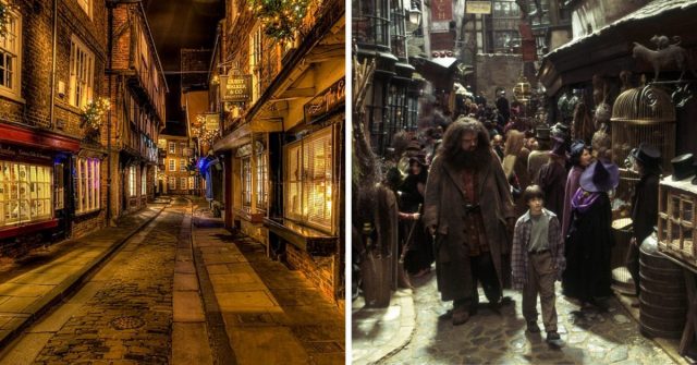 The Shambles (Photo Credit: David Oxtaby – Own work, CC BY-SA 4.0 & Warner Bros. / MovieStillsDB)