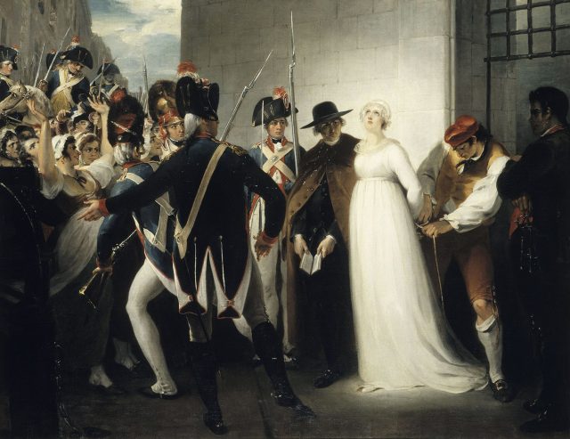 Portrait of Marie Antoinette being taken to her execution 