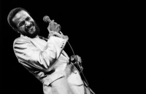 Marvin Gaye performs on stage