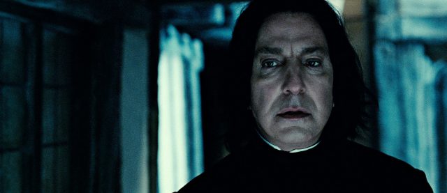 Close up of Severus Snape looking concerned