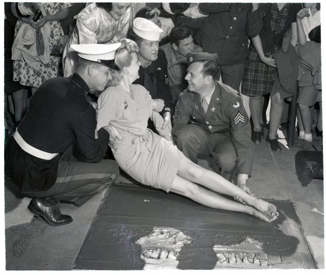 Betty Grable in cement