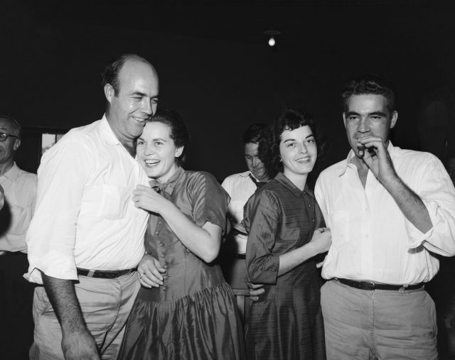 Roy Bryant, Carolyn Bryant and J.W. Milam after acquittal 