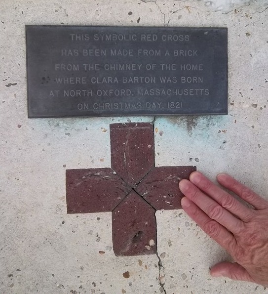 A cross-shaped memorial to Clara Barton