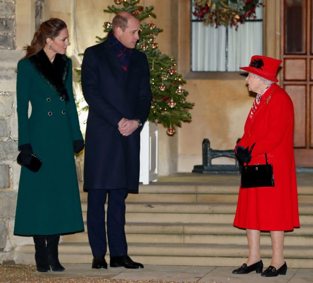 Catherine, Duchess of Cambridge, Prince William, Duke of Cambridge and Queen Elizabeth II 