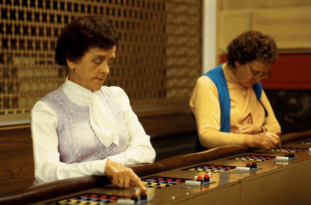 Two women playing Bingo