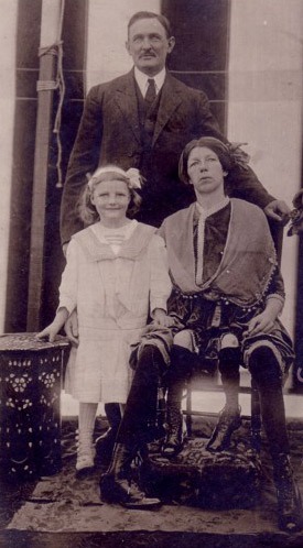 Myrtle Corbin with husband and daughter