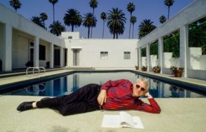 Steve Martin by the pool