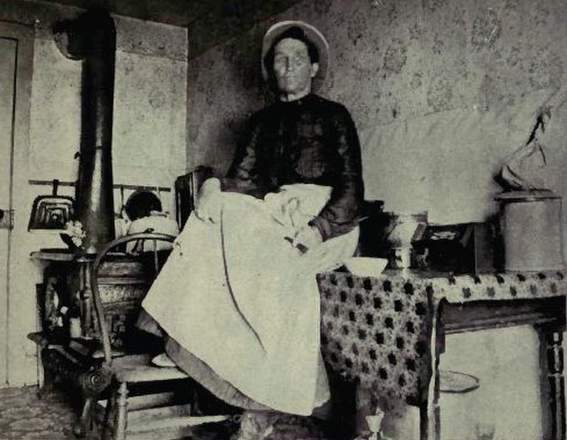 Calamity Jane in her kitchen