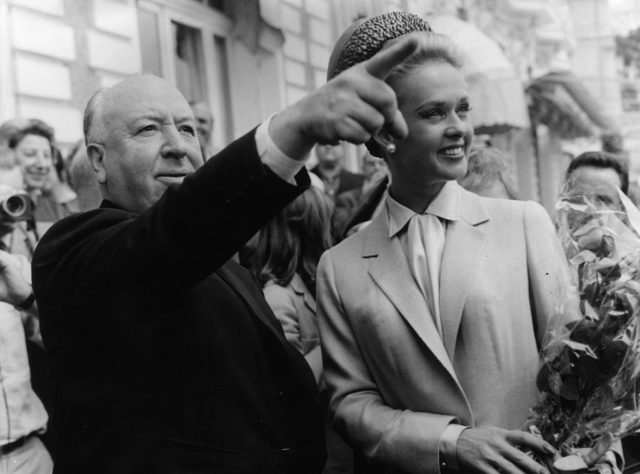 Alfred Hitchcock and Tippi Hedren