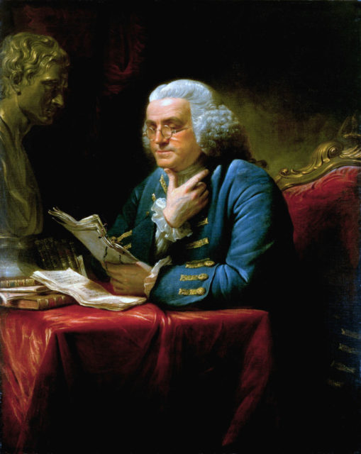 A painting of Benjamin Franklin 