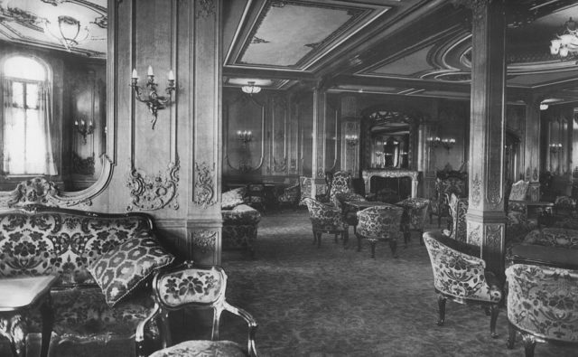first class lounge on titanic 