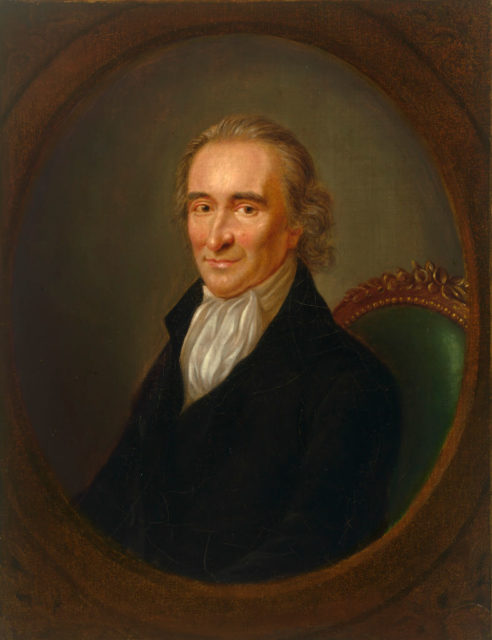 Painting of Thomas Paine, circa 1792.
