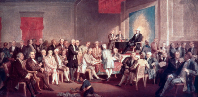 The painting 'Signing the Constitution of the United States'