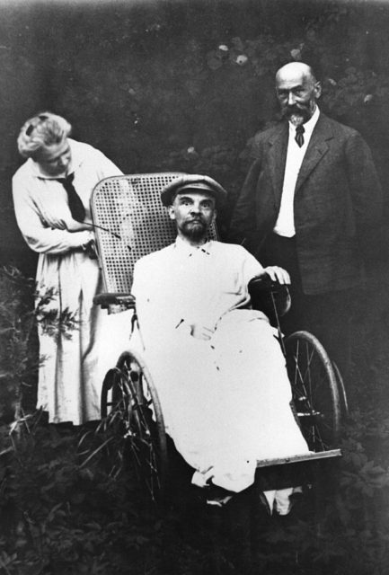 Vladimir Ilyich Lenin in a wheelchair