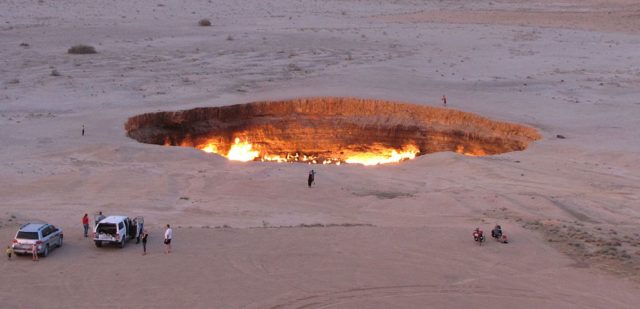 People visiting "The Gateway to Hell