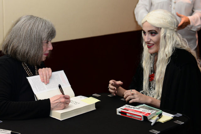 Author Anne Rice signs books