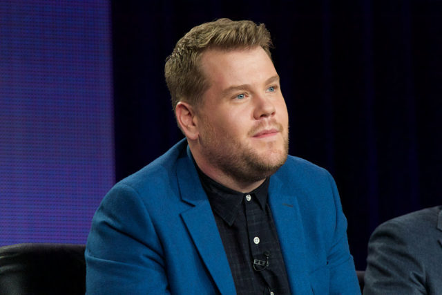 James Corden speaks onstage 