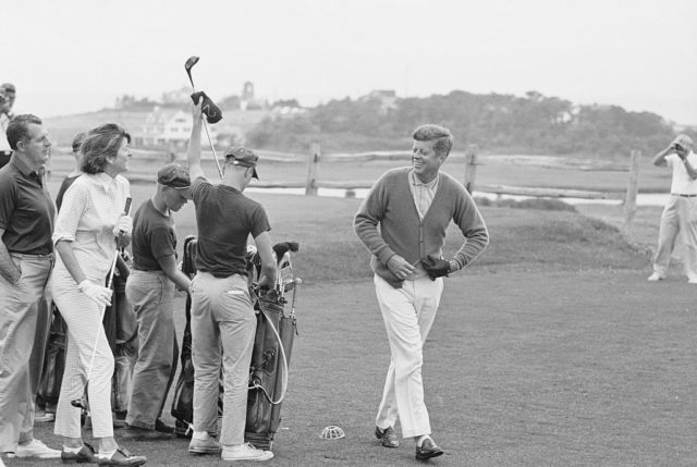 President Kennedy playing golf