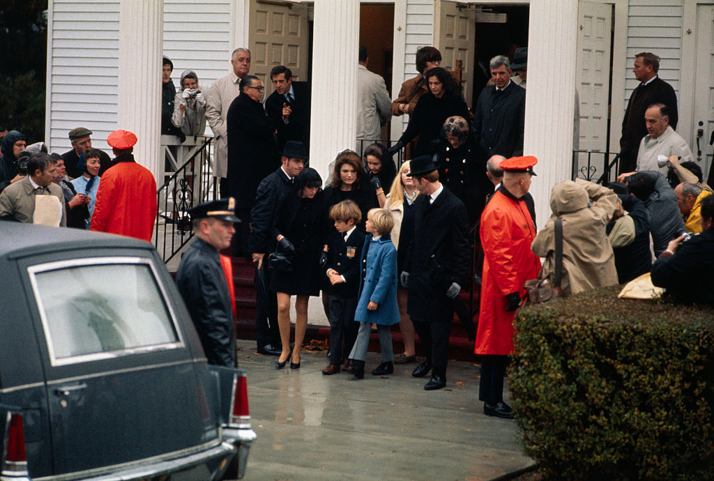 Jacqueline Kennedy Onassis at the funeral services for Joseph P. Kennedy