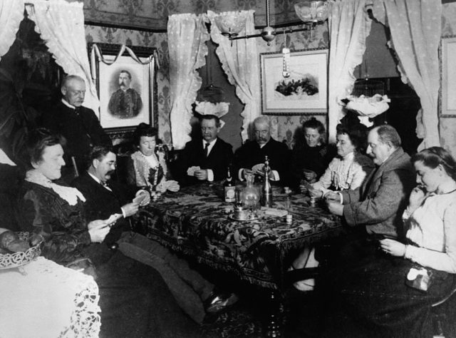 Patrick J. Kennedy playing a game of cards