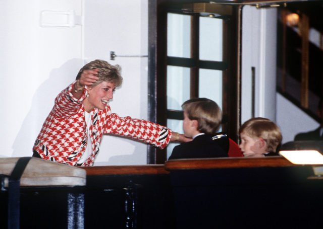 The Princess of Wales greets her sons