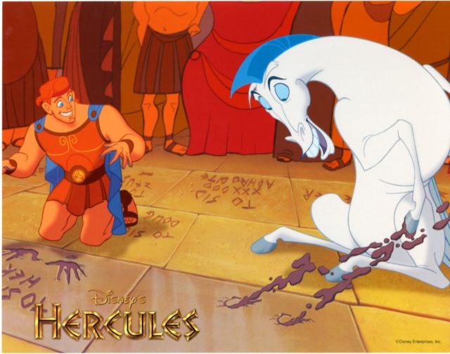 Hercules signing his name 
