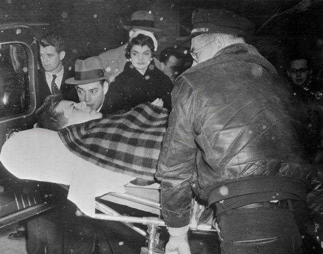 JFK being transferred into an ambulance 