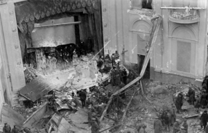 Overhead view of rescue workers inside the Knickerbocker Theater
