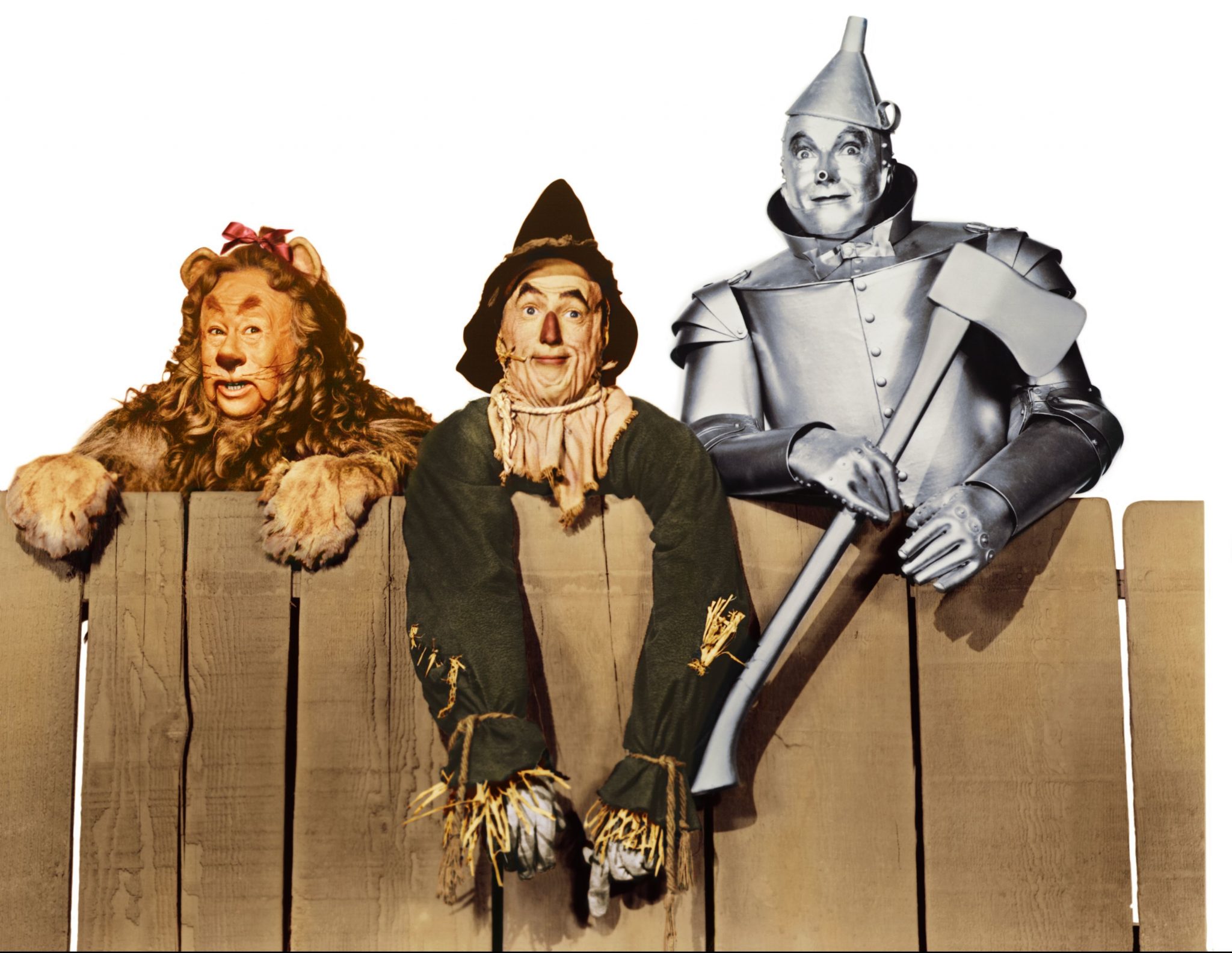 The Cowardly Lion, Scarecrow and Tin Man from The Wizard of Oz, 1939. (Photo Credit: MoviePics1001 / MovieStillsDB)