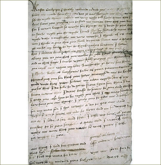 Handwritten letter from Catherine Howard