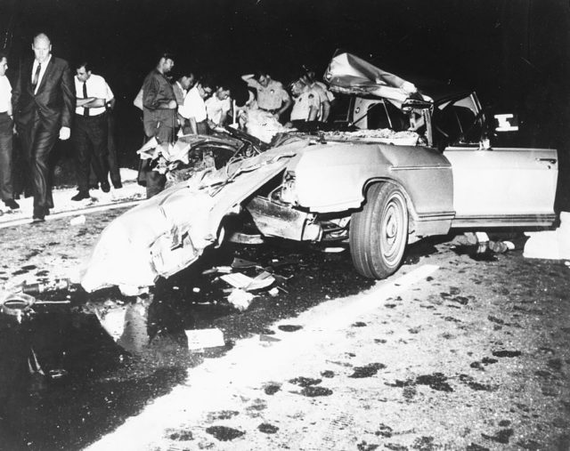 Scene of the car crash that killed Jayne Mansfield near New Orleans 
