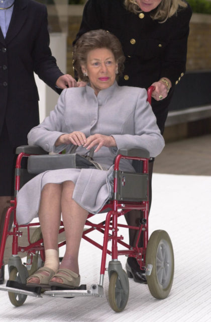 Princess Margaret in a wheelchair, 1991 