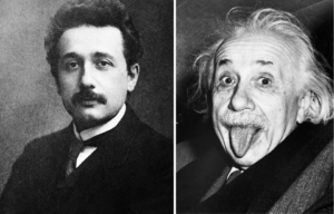 young and old Albert Einstein