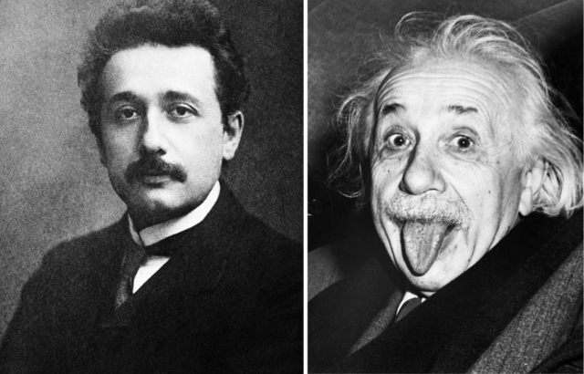 young and old Albert Einstein 