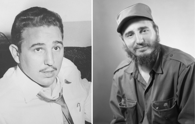 young and older Fidel Castro 