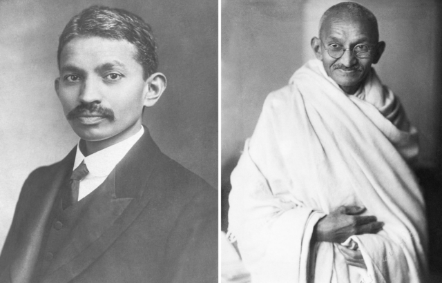 Young and Old Mahatma Gandhi