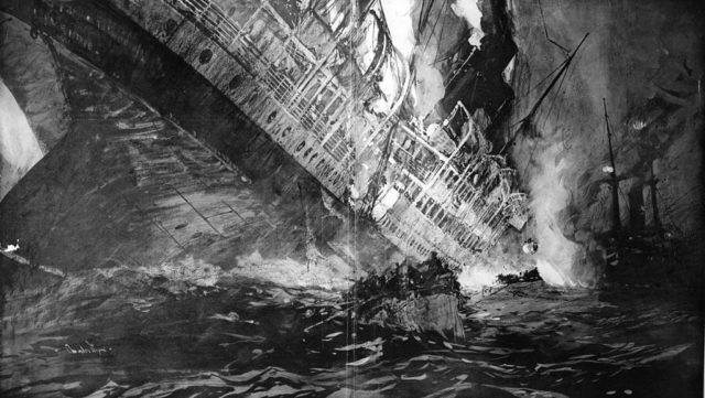 artist impression of the Empress of Ireland sinking 