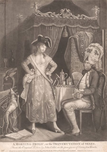 1780 depiction of a drag queen