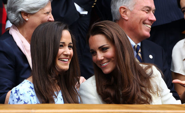 Sisters Pippa and Catherine laughing together