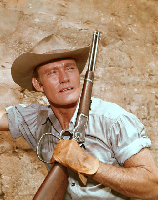 Chuck Connors with his rifle