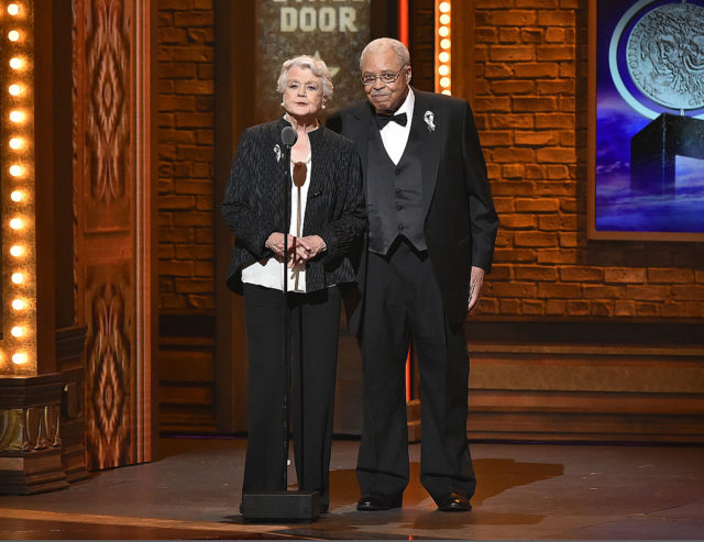 Angela Lansbury and James Earl Jones at the Emmy Awards